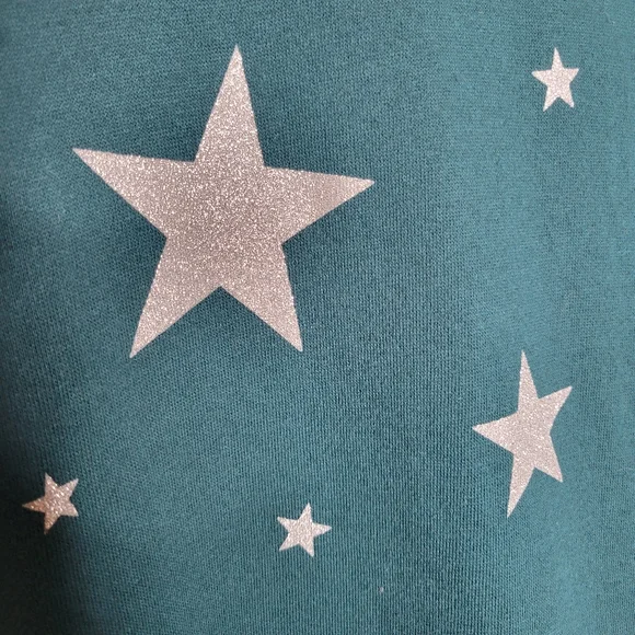 Lane Bryant Scattered Stars High-Low Graphic Sweatshirt Green/Silver PLUS 18/20 - Picture 5 of 15